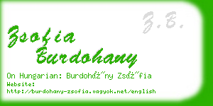 zsofia burdohany business card